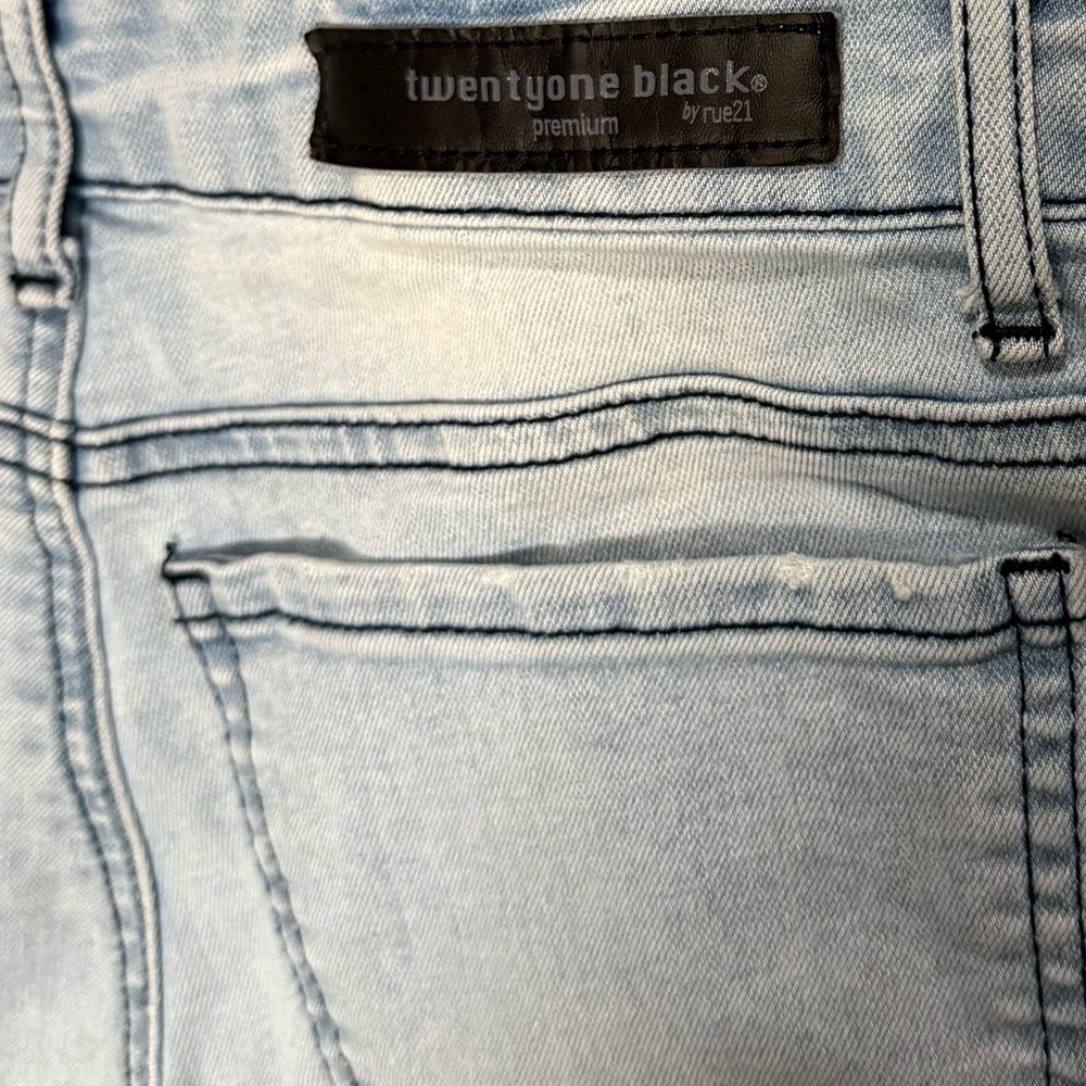 Light Blue Distressed Women's Overalls - Picture 6 of 7